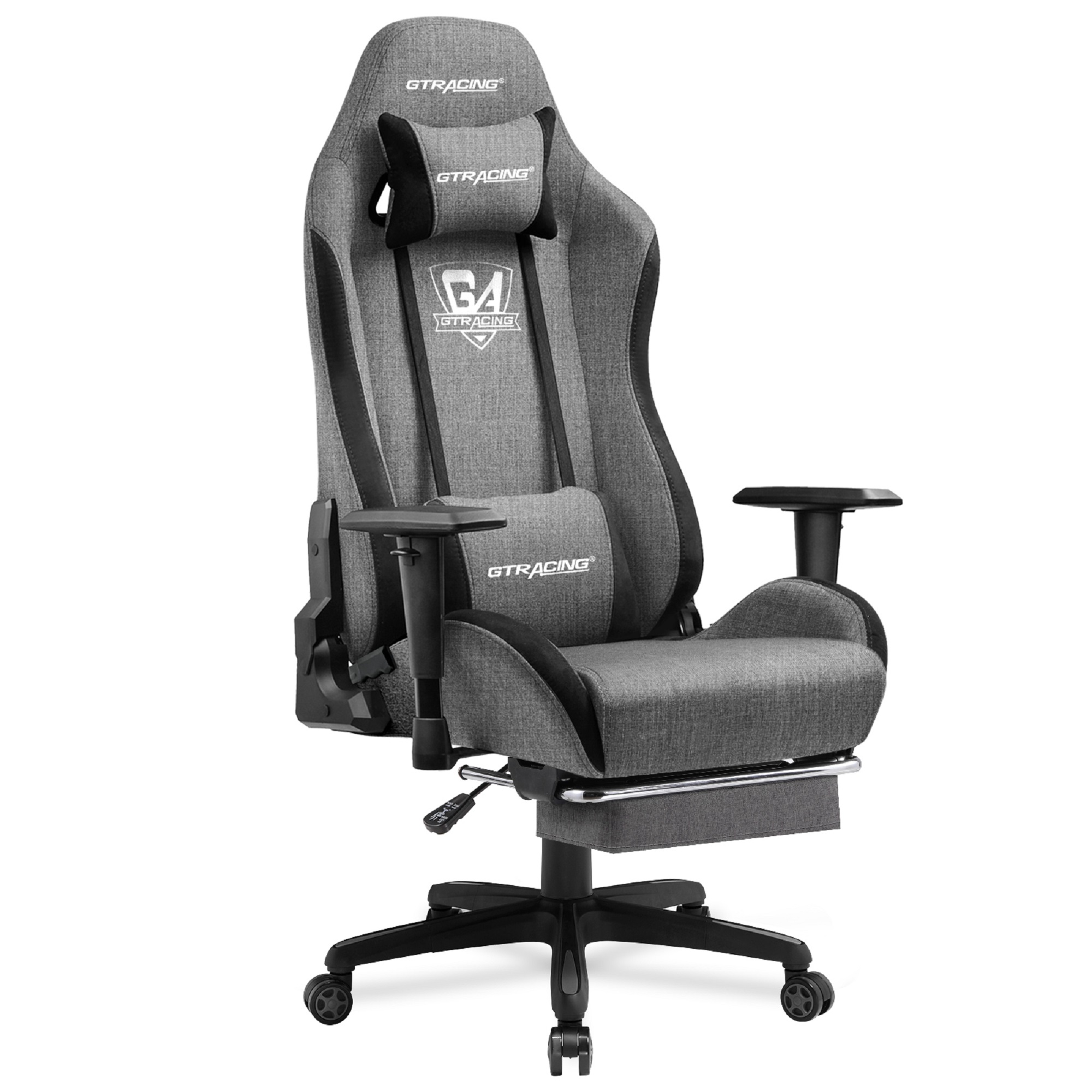 GTRACING Gaming Chair Fabric Height Adjustable Footrest Reclining