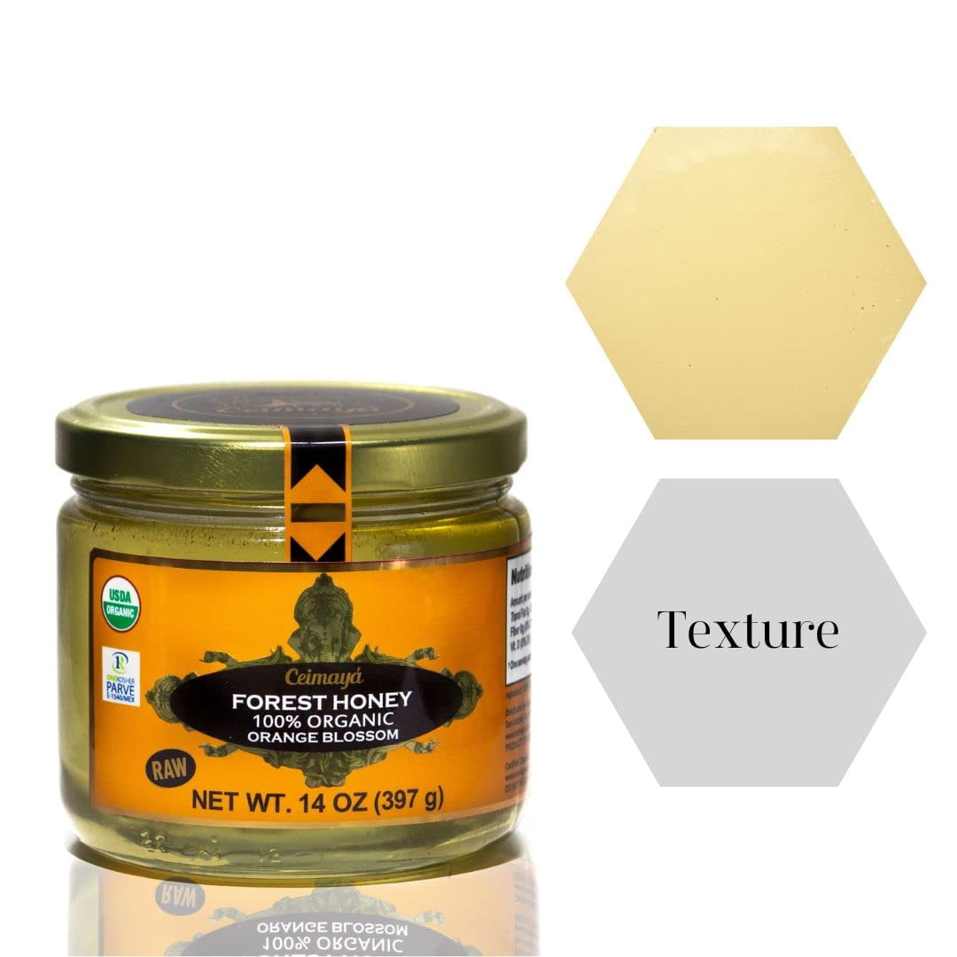 CEIMAYÁ | Forest Honey, Orange Blossom, pure raw honey, 100% Organic & Kosher | 14 oz
