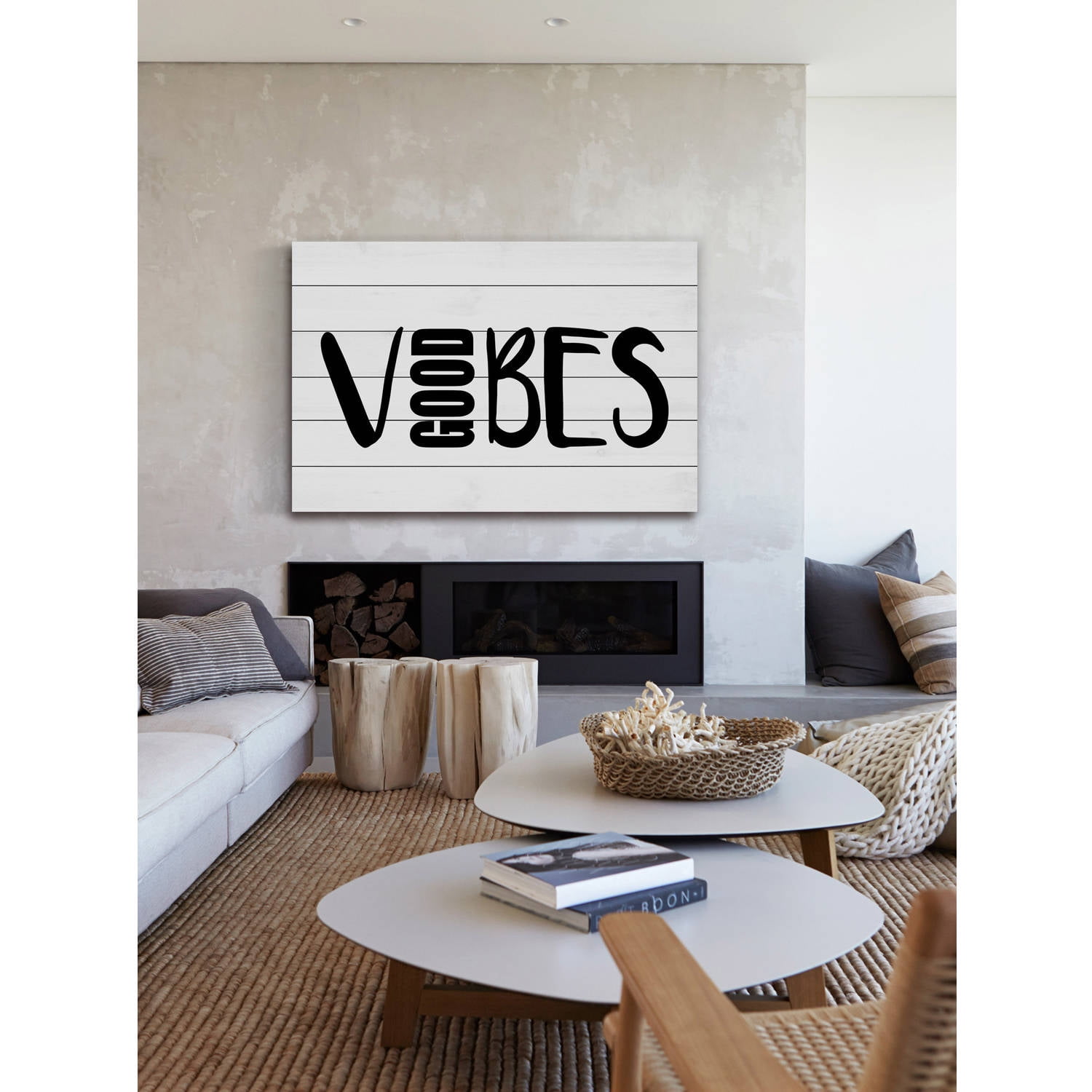 Marmont Hill 'Good Vibes' by Diana Alcala Painting Print on White Wood