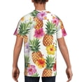 thumbnail image 5 of Wukai Hawaiian Pineappl Youth Unisex Short Sleeve T-Shirt for Boys, Girls, Teens, and Kids-X-Small, 5 of 7