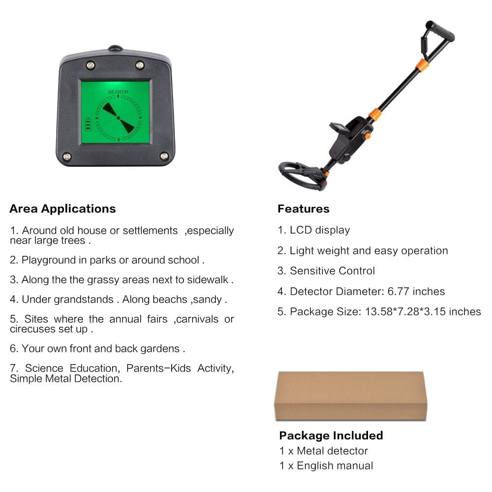 Metal Detector MD-1008A Advanced Kid's Gold Finder Treasure Hunter Pro Detector