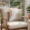 thumbnail image 4 of 24x24 Pillow Covers Set of 2, Brown Coastal Beach Square Throw Pillow Covers for Couch/Sofa/Living Room, Retro Farmhouse Ocean Waves Striped Decorative Soft Pillowcases for Couch Throw Pillows, 4 of 9