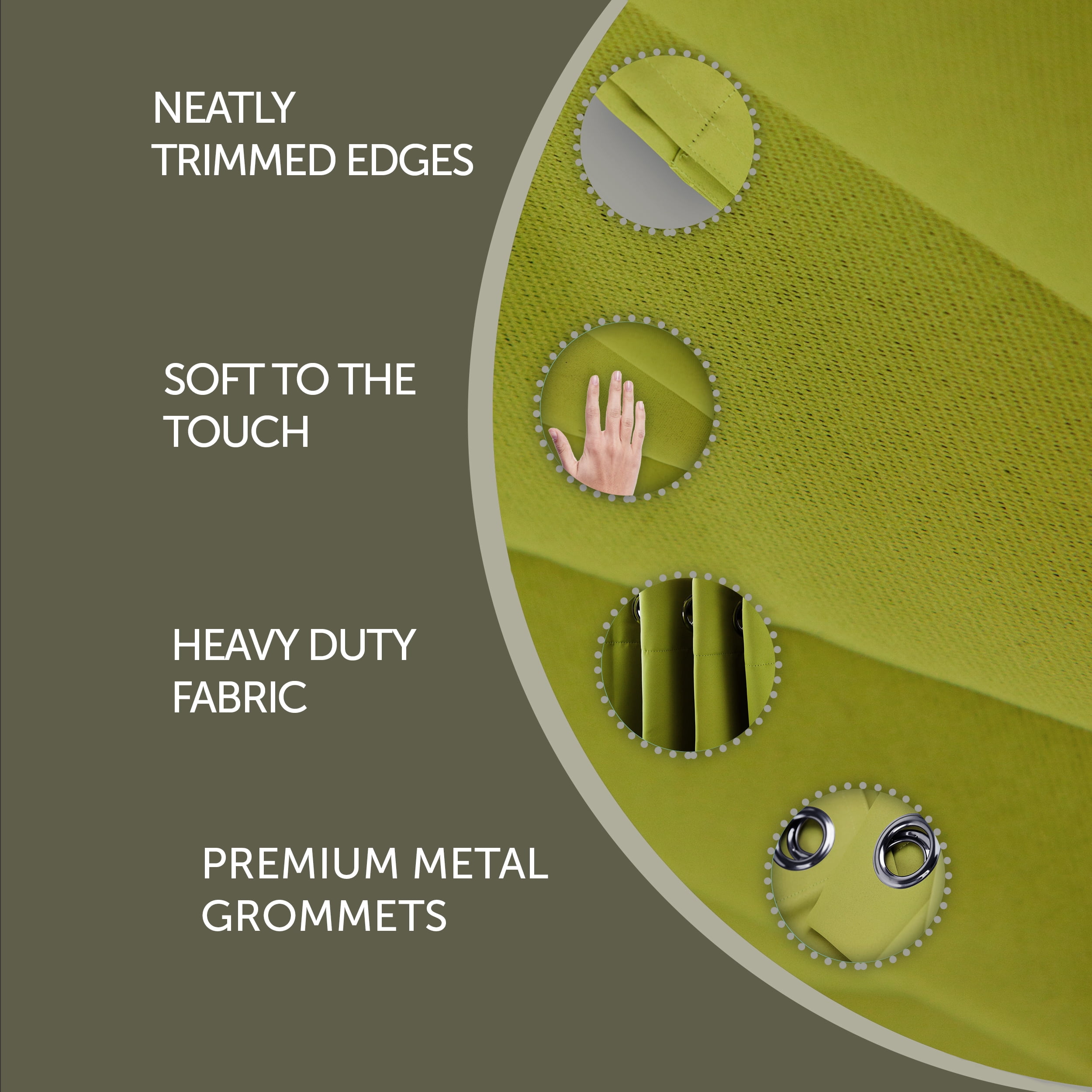 Premium Soft Touch Curtain Panel - 52" x 96" 1 Panel - Green