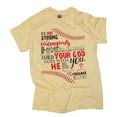 thumbnail image 1 of Tees2urdoor Be Strong and Courageous Baseball T-Shirt, Adult 4X-Large, Yellow, 1 of 4