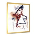 thumbnail image 2 of Fashion Portrait of Woman Wearing Hat 16 in x 32 in Framed Painting Canvas Art Print, by Designart, 2 of 4