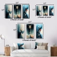thumbnail image 4 of Designart "Circular Blue Desires Abstract Secrets V" Modern Geometric Framed Wall Art Set Of 3 - Blue Abstract Frame Canvas Set For Living Room Decor, 4 of 7