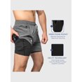 thumbnail image 4 of Zilpu Mens Quick Dry Athletic Performance Shorts with Zipper Pocket (5 inch), 4 of 6