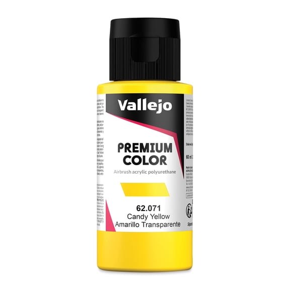 Vallejo Premium Airbrush Colors - 60 ml, Candy Yellow