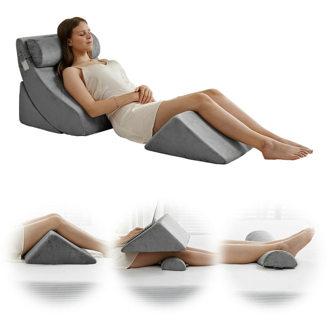 4PCS Qirroboni Orthopedic Bed Wedge Pillow Set, Post Surgery Foam for