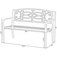 thumbnail image 6 of Steel Outdoor Patio Garden Park Seating Bench with Cast Iron Scrollwork Backrest, Front Porch Yard Bench Lawn Decor, 6 of 7