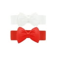 thumbnail image 1 of Cinturones elásticos de 2 piezas con lazo para mujer INSPIRE CHIC de 2.4" de ancho, elegante, lindo y ajustable para cintura de vestido de boda de 24 a 32" blanco + rojo, 1 of 7