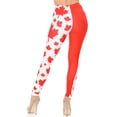 thumbnail image 2 of Creamy Soft Premium Women's Leggings Canadian Flag Regular Size, High Rise, Stretchy & Breathable, Comfortable Fit - by USA Fashion, 2 of 2