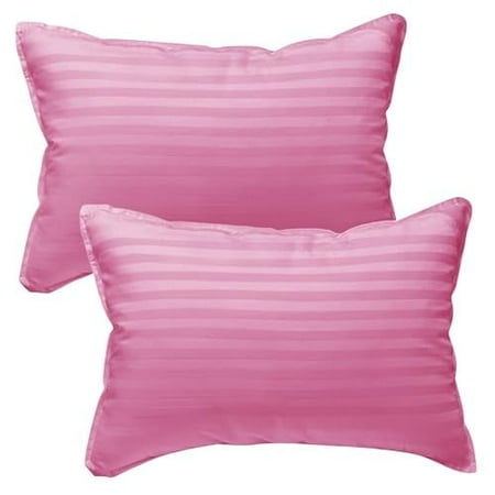 kinder Fluff Toddler Pillow (2-Pack) - The Only 300TC Soft Cotton Pillow with Down Alternative Fill - Hypoallergenic Machine Washable & Perfect for Kids 2+ Years (13x18in Pink)