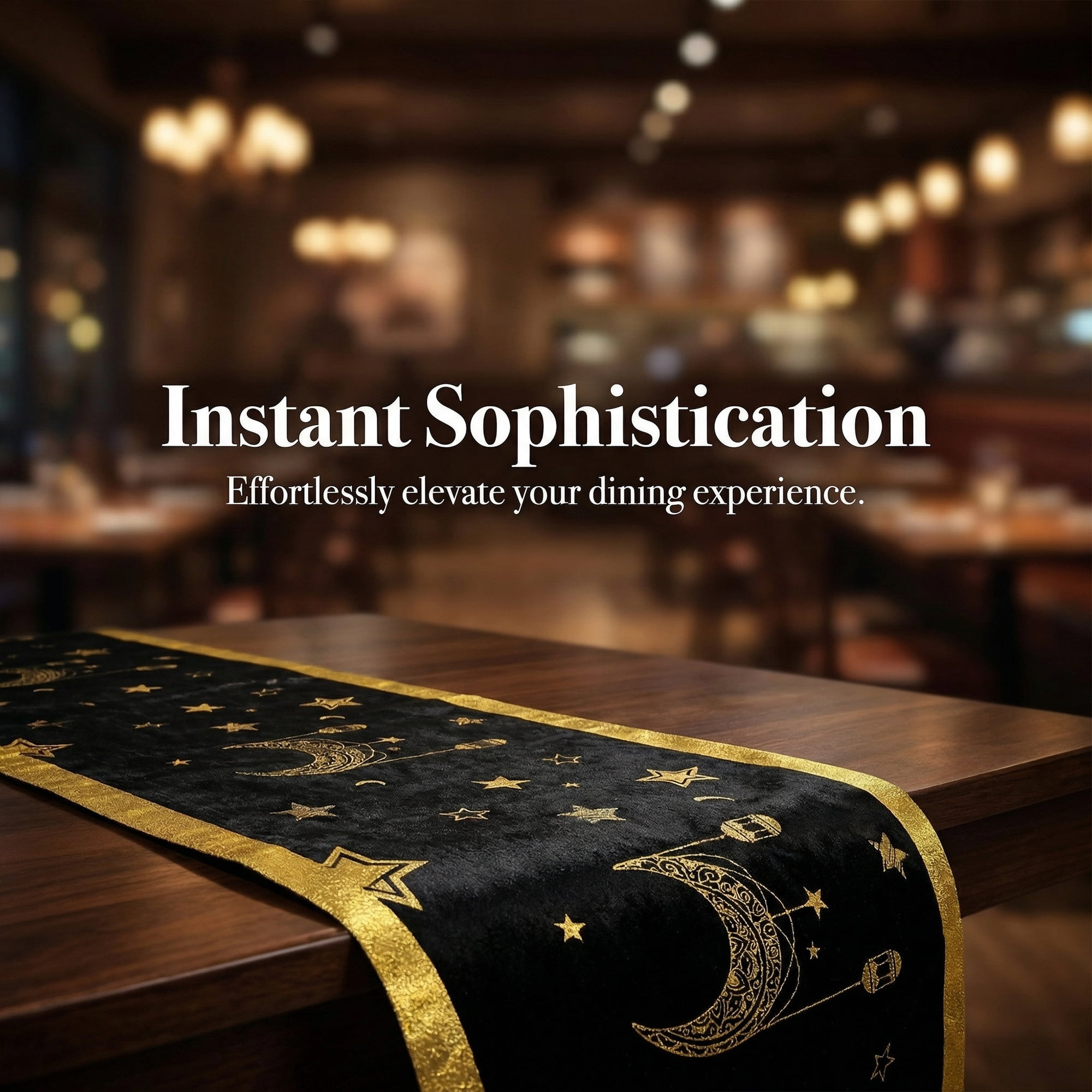 Unique Bargains Long Polyester Kitchen Runner Table Runner for Decor Black 13"x63"