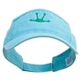 thumbnail image 5 of Frog Footprints Embroidered Washed Pigment Dyed Cotton Twill Visor - Aqua OSFM, 5 of 5