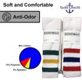 thumbnail image 3 of 72 Pairs Of Yacht & Smith 28 Inch Wholesale Men's Long Tube Socks, Cotton Sport Tube Socks Size 10-13 (White w/ Stripes), 3 of 7