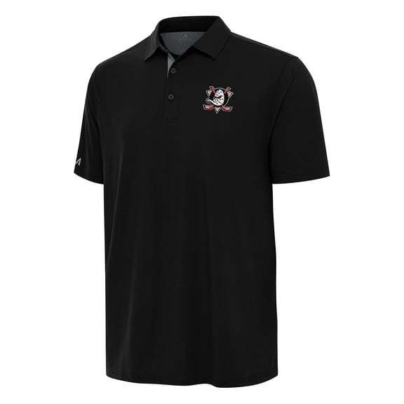 Men's Antigua Black Anaheim Ducks Era Polo