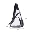 thumbnail image 2 of Bolso bandolera de PVC transparente - Mochila cruzada con hombro transparente aprobada por el estadio, 2 of 5