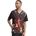 thumbnail image 4 of Tooniforms Scrubs Top For Men V-Neck Plus Size TF700, 2XL, Fast As Lightning, 4 of 7