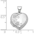 thumbnail image 4 of 14K White Gold Polished 15mm Floral Heart Locket (21 X 15.45) Made In China xl760, 4 of 6