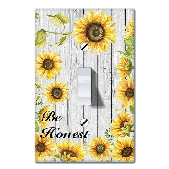 WIRESTER 1-Gang Toggle Wall Plate/Switch Plate Cover, Sun Flower Be Honest