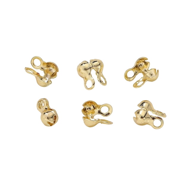 Outdor Gold Plated 10 Pack 2 Colors. Gold Plated Crimped Bead Caps For Jewelry Making 1 And Gold Plated Round Bead Caps Chain End Caps Suitable For DIY .