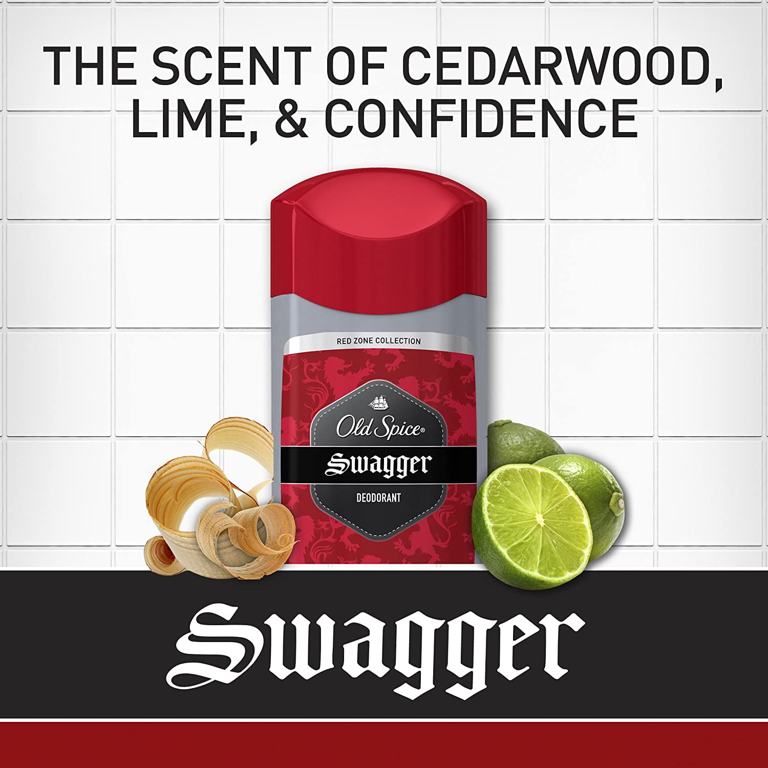 4 Pack - Red Zone Deodorant Solid, Swagger 3 oz