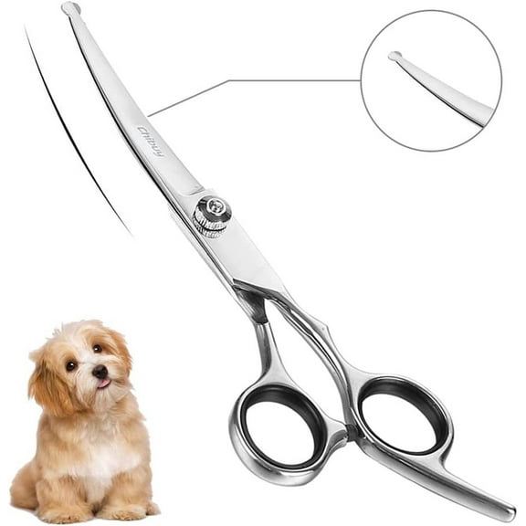 FACEGA Dog Grooming Scissors,Grooming Curved Dog Scissors,Professional Dog Grooming Kit Essential