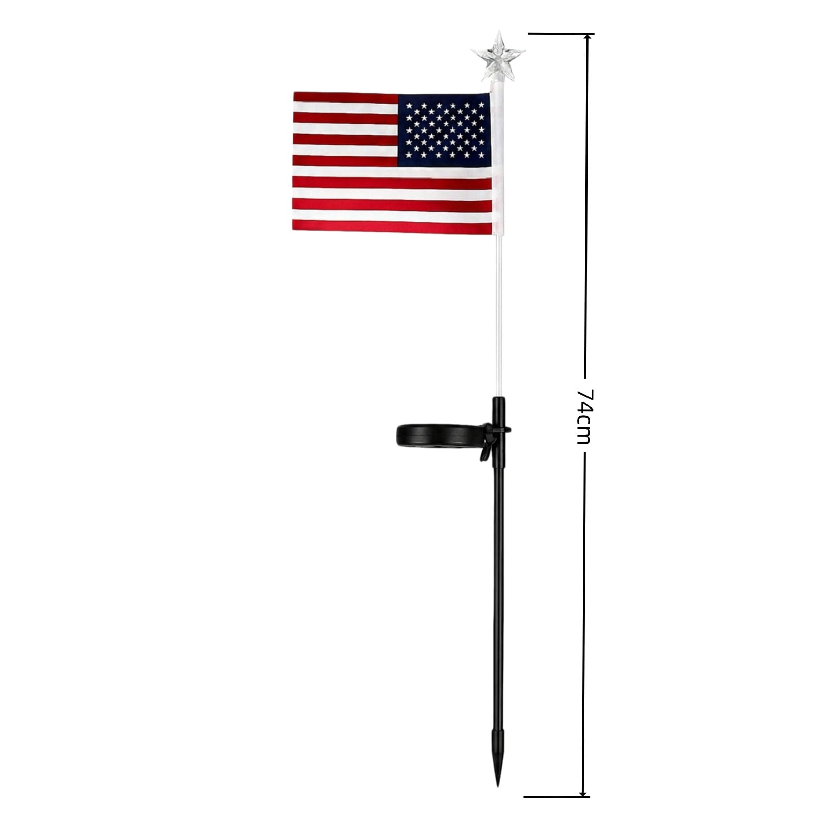 Solar American Flag Pathway Stake Lights, 29 Inch Red White and Blue LED Star Lights for National Day, 4th of July Outdoor Decor Star Solar Stake Lights for Yard Patio Walkway