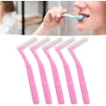 thumbnail image 2 of 5pcs L Shaped Interdental Brushes, Effective Cleaning Plaque Removal Braces Brush for Tooth Care Detail Cleaning(Pink), 2 of 5