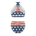 thumbnail image 4 of Aboser American Flag Bikini Sets for Women 2024 High Waisted Swimsuits 2 Piece Tummy Control Bahting Suit Summer Beachwear Bikinis Set, 4 of 7