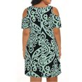 thumbnail image 4 of Vestido suelto hasta la rodilla con cuello redondo y estampado floral a la moda para mujer Pompotops ghjkhdj10191, 4 of 9