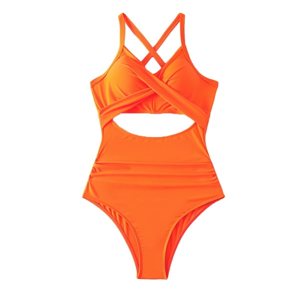 WOLLED Women's Swimwear One Piece Comfortable Strappy Swimsuit 1 Piece Swimwear Women String Bikini Set