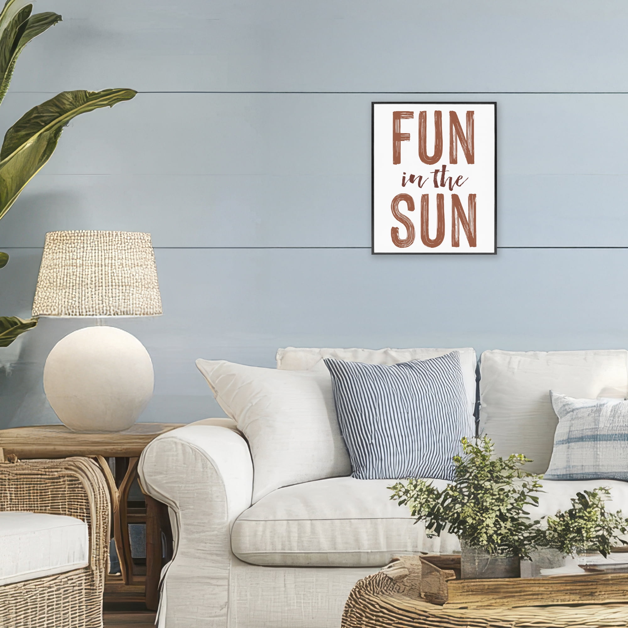 Summer Sentiment Fun In Sun Black Framed Giclee Art, design by Lettered and Lined