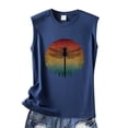 thumbnail image 5 of Hpapadks Womens Tank Top Casual Sunset Graphi Tanks Hiking Sleeveless Tees Shirt Vest Camisole Tops for Women Navy M, 5 of 6