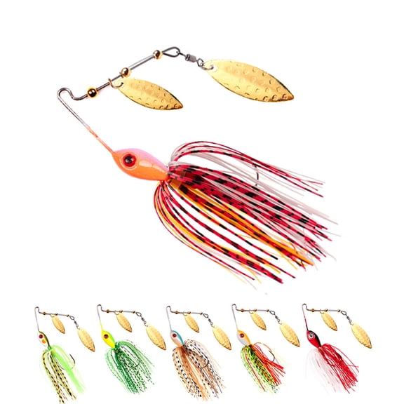 GoXteam 6pcs Spinnerbait Fishing Lure, Hard Metal Jig Spinner Baits Kits Swimbait for Bass Trout Pike Salmon Walleye Freshwater Saltwater