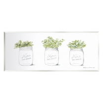 Stupell Country Greenery Succulent Jars Botanical & Floral Painting Wall Plaque Unframed Art Print Wall Art
