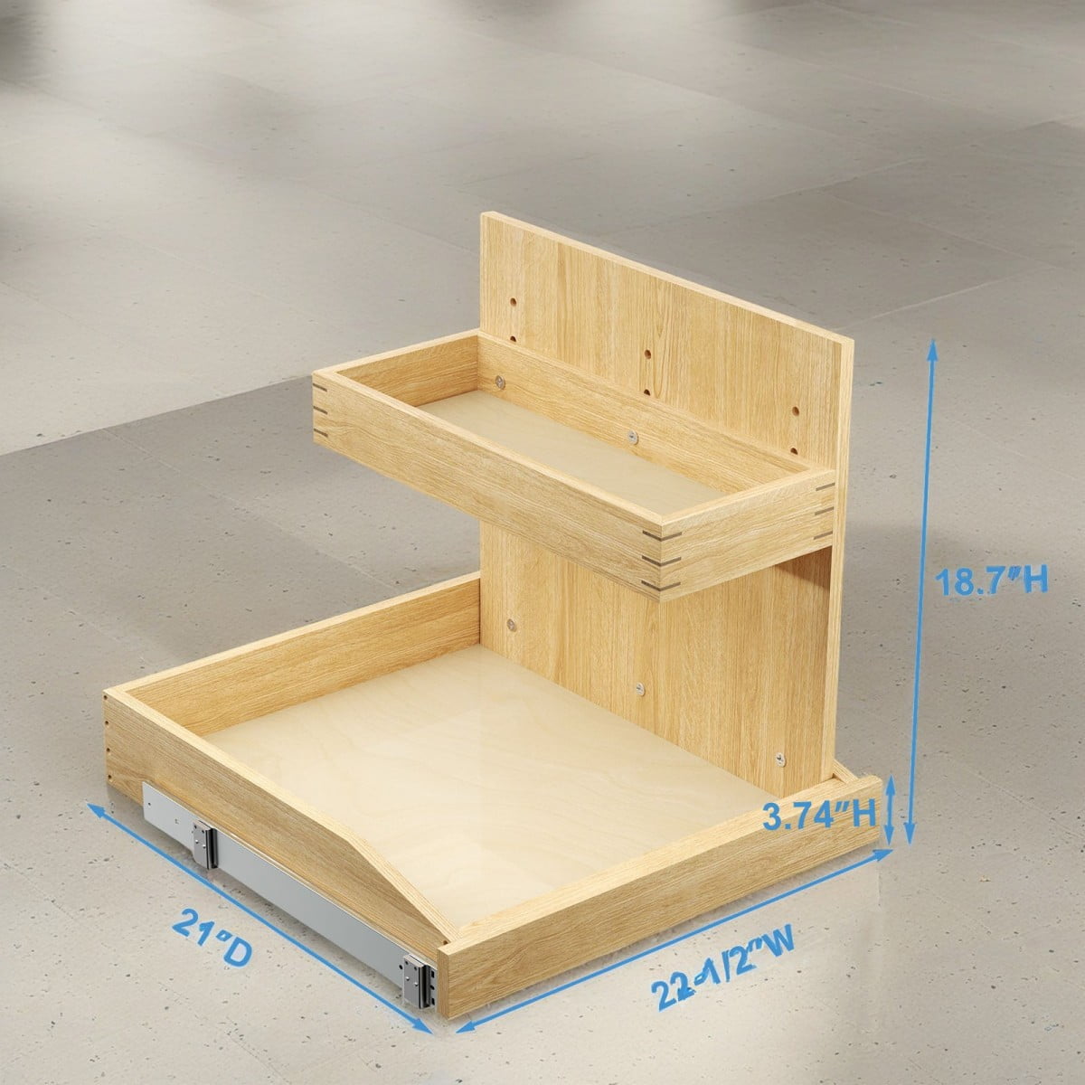 2 Tier Soft Close Pull Out Under Sink Organizer 22½ W x 21 D Adjustable with U Bracket for Bathroom Kitchen Right Christmas Gift