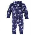 thumbnail image 3 of Hudson Baby Unisex Baby Plush Jumpsuits, Navy Snowflake, 12-18 Months, 3 of 4