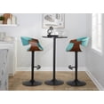 thumbnail image 2 of Curvo Adjustable Bar Stool, Chrome Bar Stools, Bar Chairs, Swivel Bar Stools, Bar Stools Set of 2, Black Bar Stools for Kitchen Counter (Teal), 2 of 6