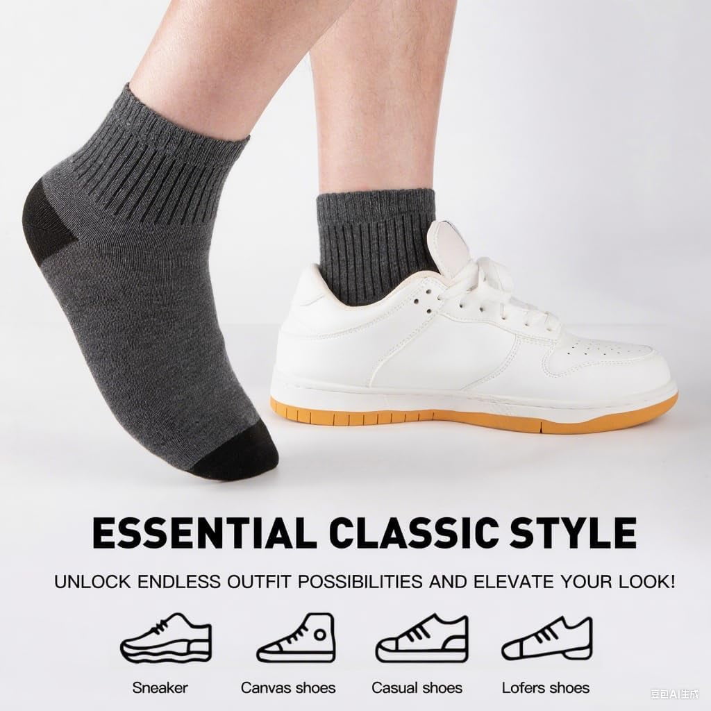 30 Pairs Ankle Socks For Men/Women - Breathable Mens Socks Size 10-13 Mini Crew Quarter Sock Value Pack in Bulk
