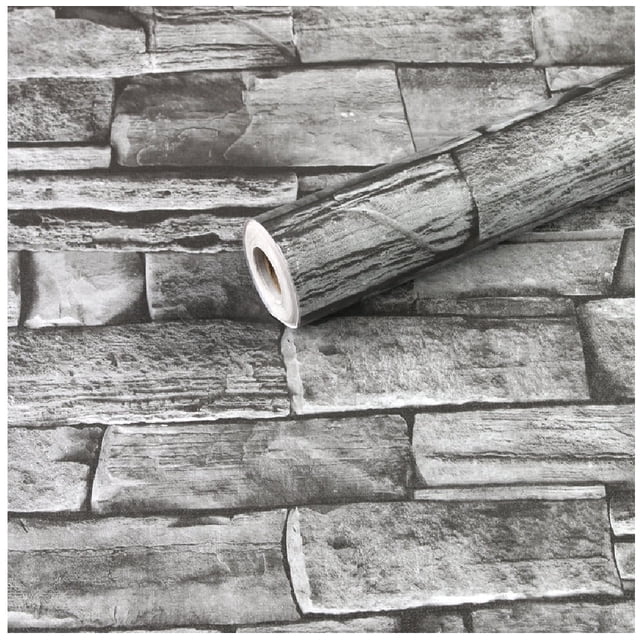 Papel Tapiz Auto Adherible Decorativo HappyWare Cantera Gris Ox 10mx45cm