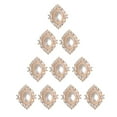 thumbnail image 4 of KLKCMS 10 Piece Diamante Rhinestone Beads Flat Back Button Scrapbook Sewing Craft Beige 30x25mm, 4 of 4