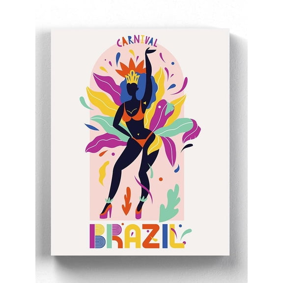 Brazil Carnival Illustration Wrapped Canvas  -Image by Shutterstock,