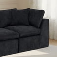 thumbnail image 4 of 108'' Chenille Sectional Sofa with Movable Ottoman, Modern Boneless Cloud Couch with Deep Seat, 3-Seater L-Shaped Modular Sofa for Living Room, No Assembly Required, Black, 4 of 7
