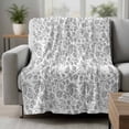 thumbnail image 2 of Gray Flowers Blanket Soft Cozy Warm Throw Blanket for Couch, Plush Fuzzy Flannel Fleece Blankets for Sofa, Farmhouse Pastoral Vintage Plants Branches Bed Blankets Lightweight Gifts for Women, 40"x50", 2 of 9