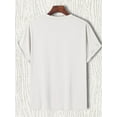 thumbnail image 3 of Camiseta informal Space para hombre, ligeramente elástica, cuello redondo, estampado, corte regular para verano, ideal para el tiempo libre., 3 of 7
