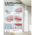 thumbnail image 4 of Water Flosser for Teeth Cordless: Professional Oral Irrigator LED Display 5 Modes, 300ML Water Tank, IPX7 Waterproof Electric Tooth Cleaner Picks, Water Floss with 6 Jet Tips for Home Travel, 4 of 8