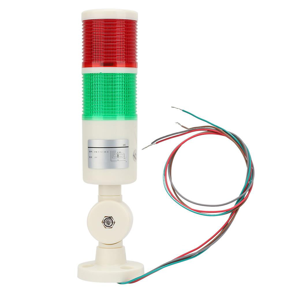 YJINGRUI 24V LED Industrial Signal Tower Light 3 Colors LED 90° Folding Steady Light and Sound with Buzzer Alarm Warning Lamp for CNC Machines Red Yellow Green 90db 
