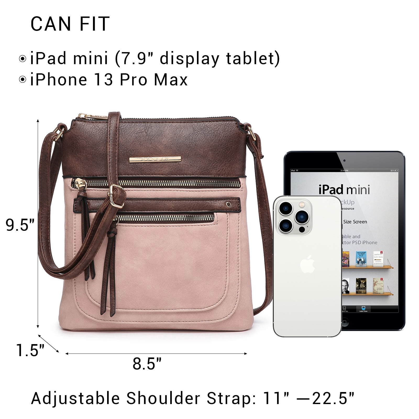 Lightweight Crossbody Bags for Women Shoulder Bag Purse Vegan Leather Soft Travel Handbag with Multi Pockets